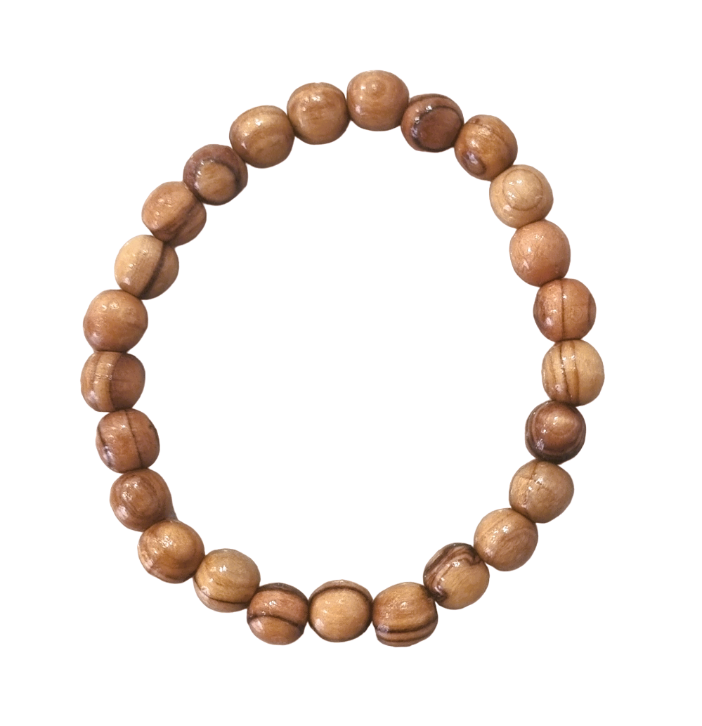 One Olive Wood Bead Bracelet 8mm Beads.