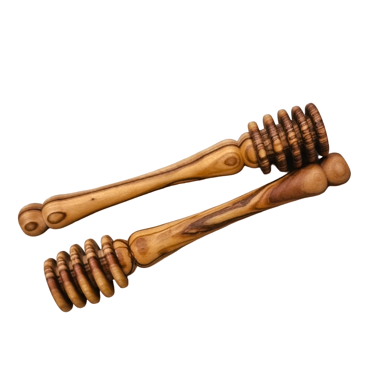 Two Olive Wood Honey Dippers From Bethlehem.