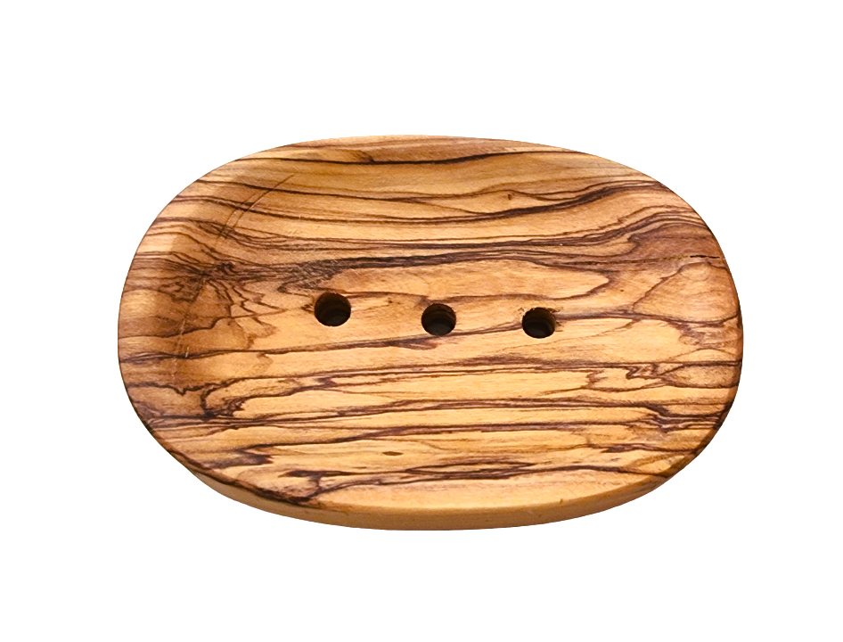 Olive Wood Soap Dish With Three Holes.