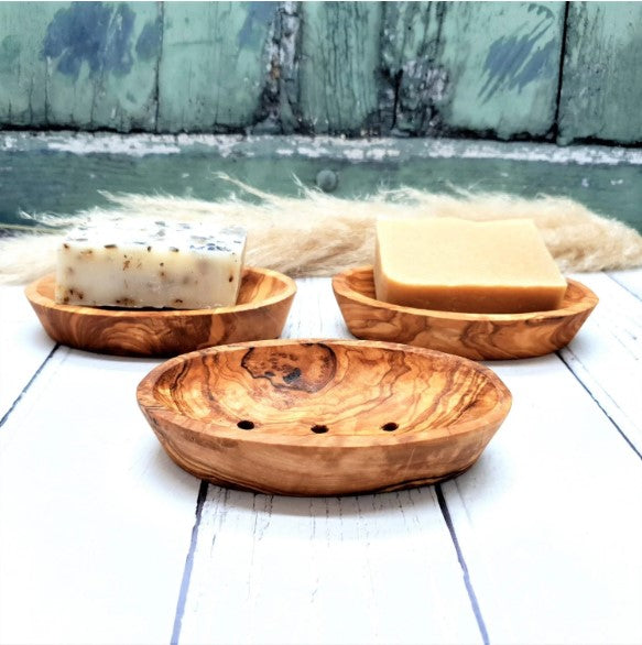 Three Olive Wood Soap Dishes From Bethlehem.