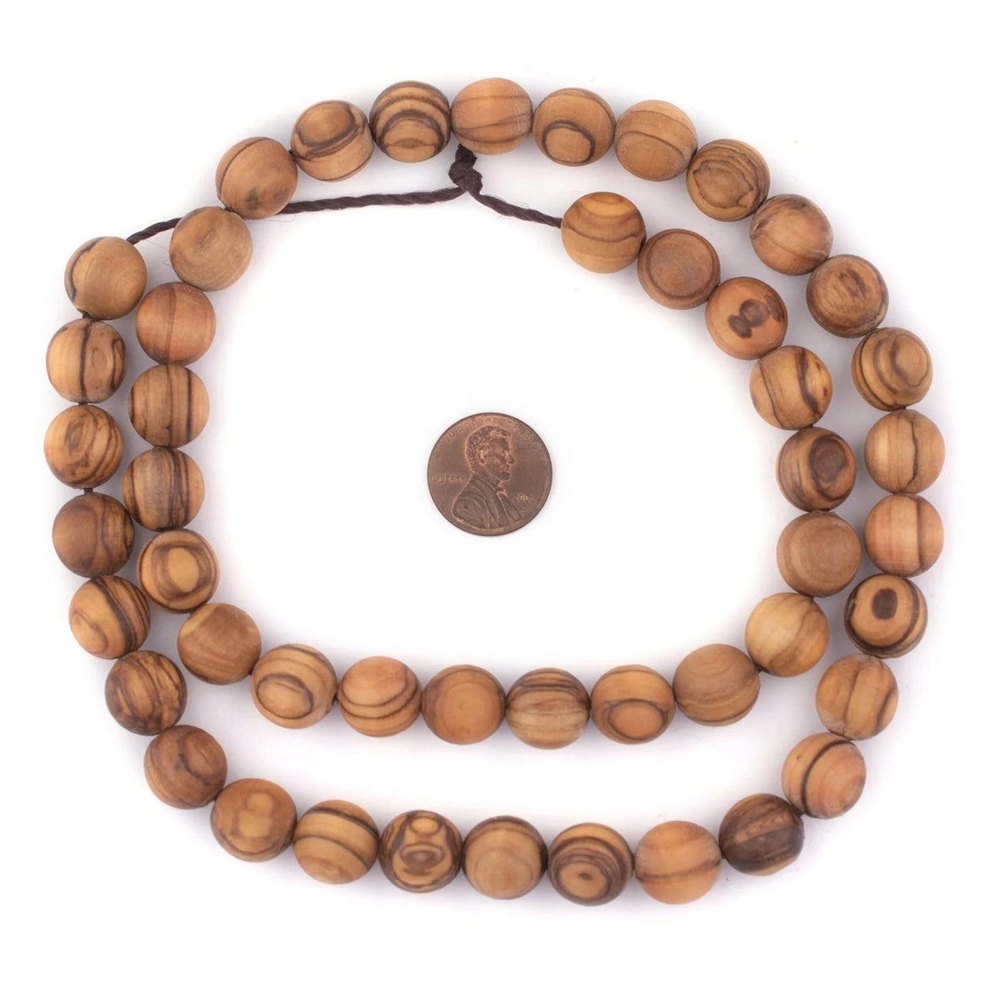 Olive Woods Bead Necklaces Bethlehem With Coin.