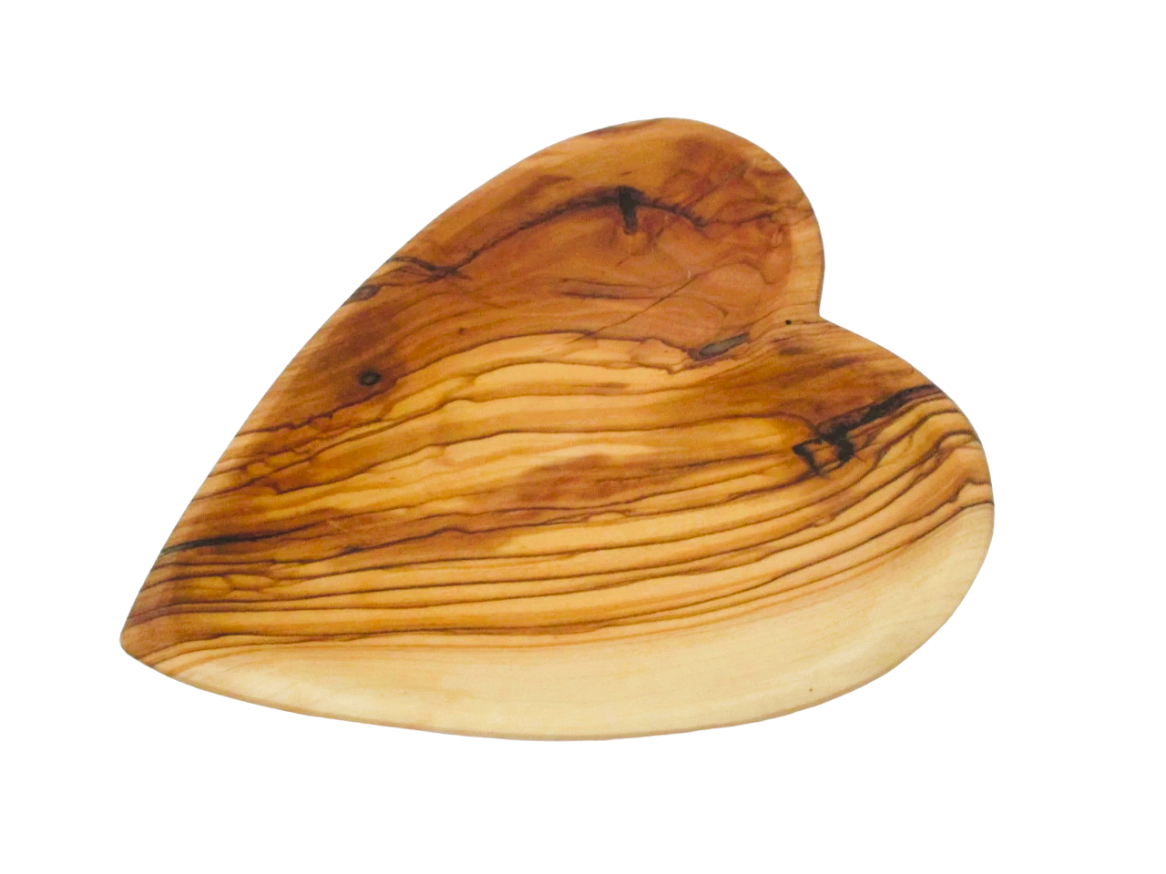 One Heart Shaped Olive Wood Plate From Bethlehem.